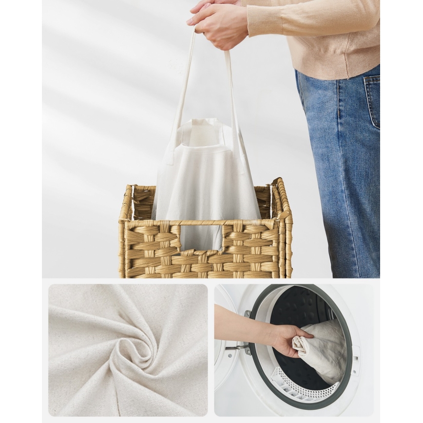 Cesto para roupa FLYN em rattan