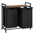 Cesto para roupa REX 73x72x33 cm castanho/preto