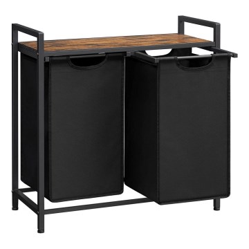 Cesto para roupa REX 73x72x33 cm castanho/preto