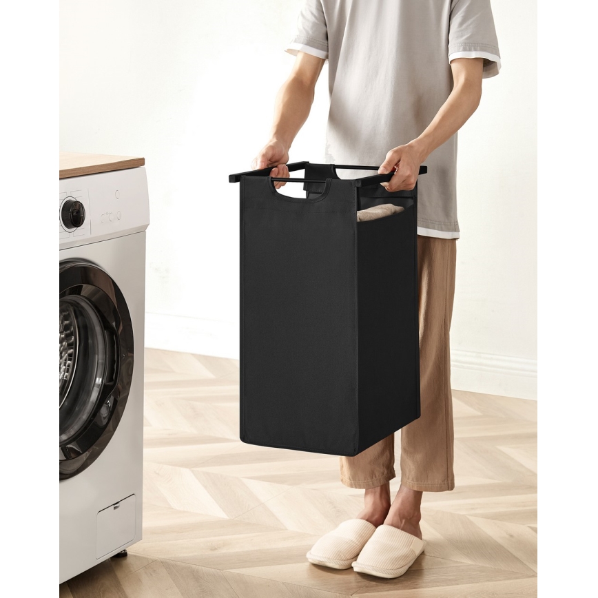 Cesto para roupa REX 73x72x33 cm castanho/preto