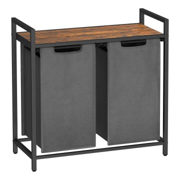 Cesto para roupa REX castanho/cinzento