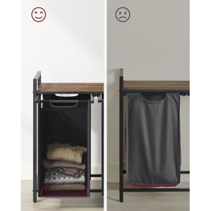 Cesto para roupa REX castanho/cinzento