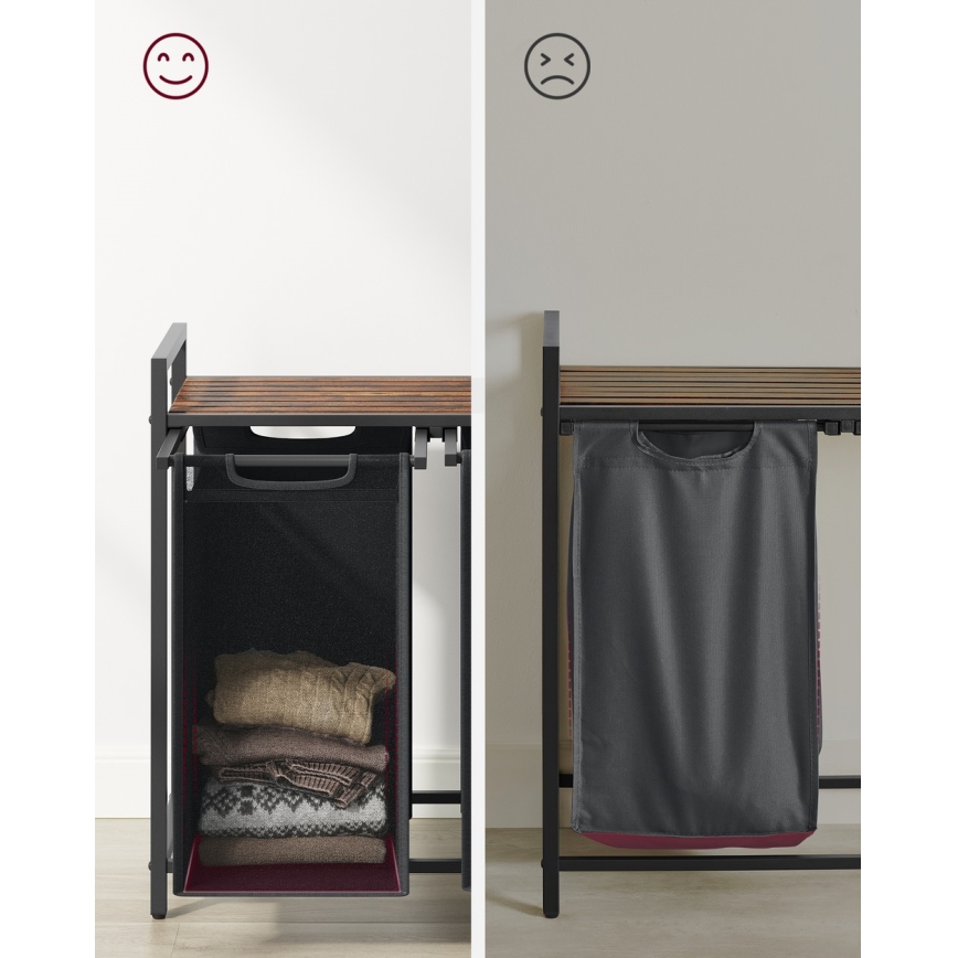 Cesto para roupa REX castanho/cinzento