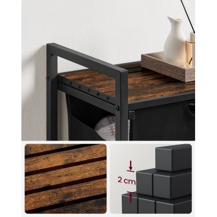 Cesto para roupa REX castanho/preto