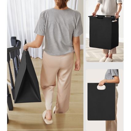 Cesto para roupa REX castanho/preto