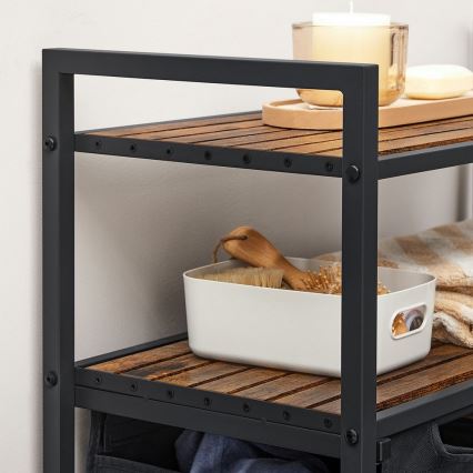 Cesto para roupa REX castanho/preto