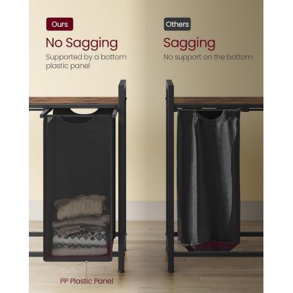 Cesto para roupa REX castanho/preto