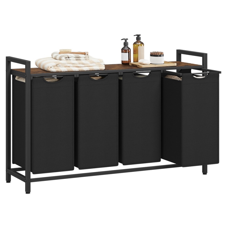 Cesto para roupa REX castanho/preto