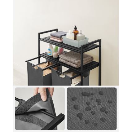 Cesto para roupa REX cinzento