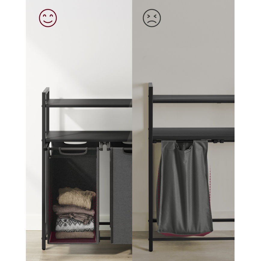 Cesto para roupa REX cinzento