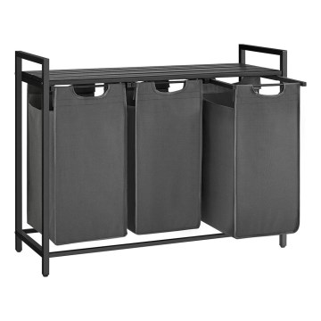 Cesto para roupa REX preto/cinzento