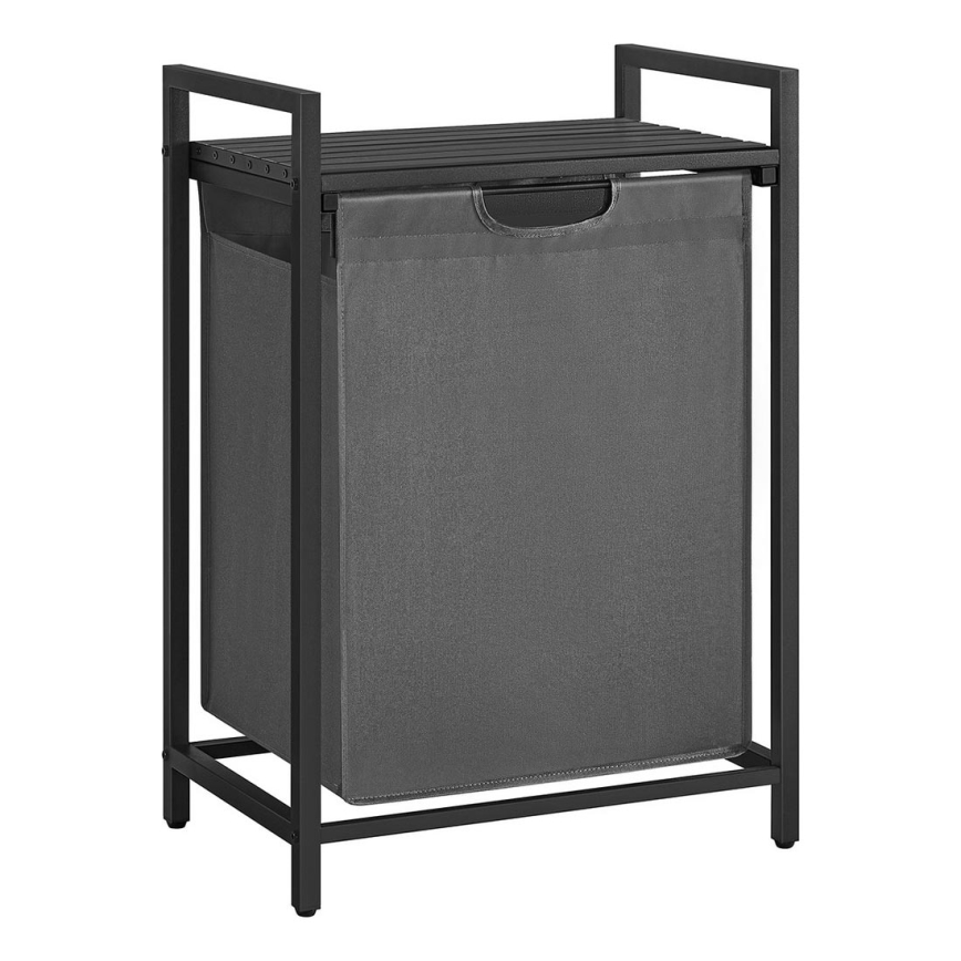 Cesto para roupa REX preto/cinzento