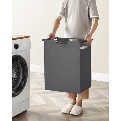 Cesto para roupa REX preto/cinzento