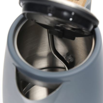 Chaleira 1,7 l 2400W/230V aço inoxidável/cinzenta