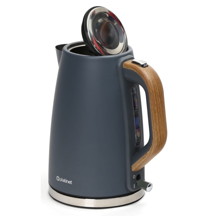 Chaleira 1,7 l 2400W/230V aço inoxidável/cinzenta