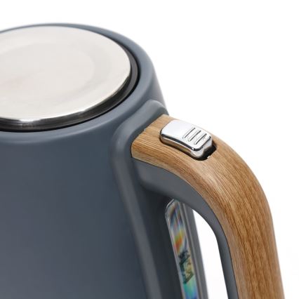 Chaleira 1,7 l 2400W/230V aço inoxidável/cinzenta