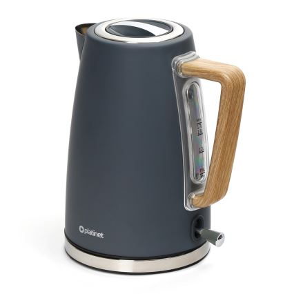 Chaleira 1,7 l 2400W/230V aço inoxidável/cinzenta