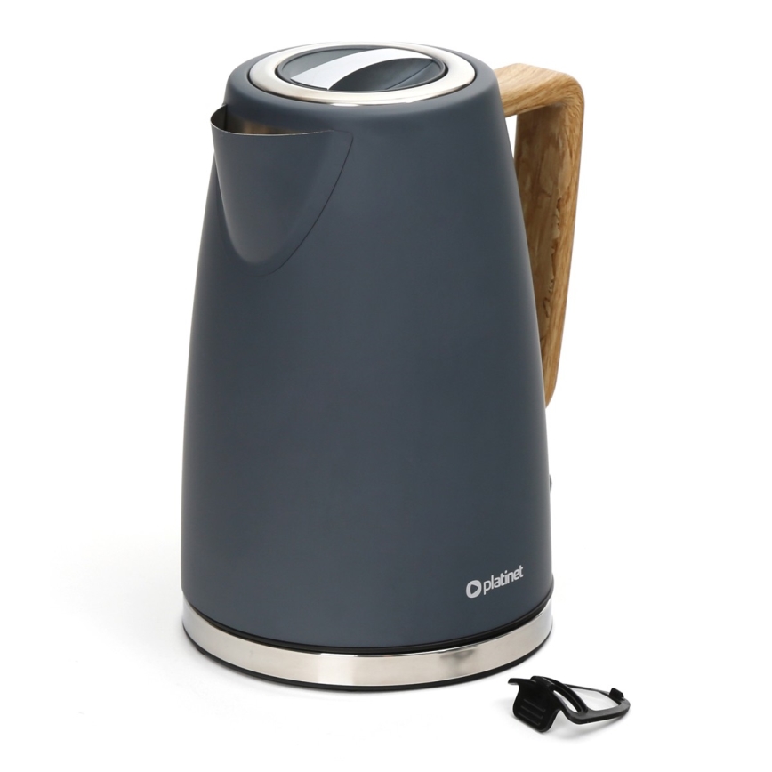 Chaleira 1,7 l 2400W/230V aço inoxidável/cinzenta