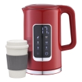 Chaleira com visor LCD 1,7 l 2200W/230V vermelho + copo de viagem 450 ml