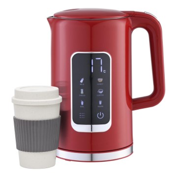 Chaleira com visor LCD 1,7 l 2200W/230V vermelho + copo de viagem 450 ml