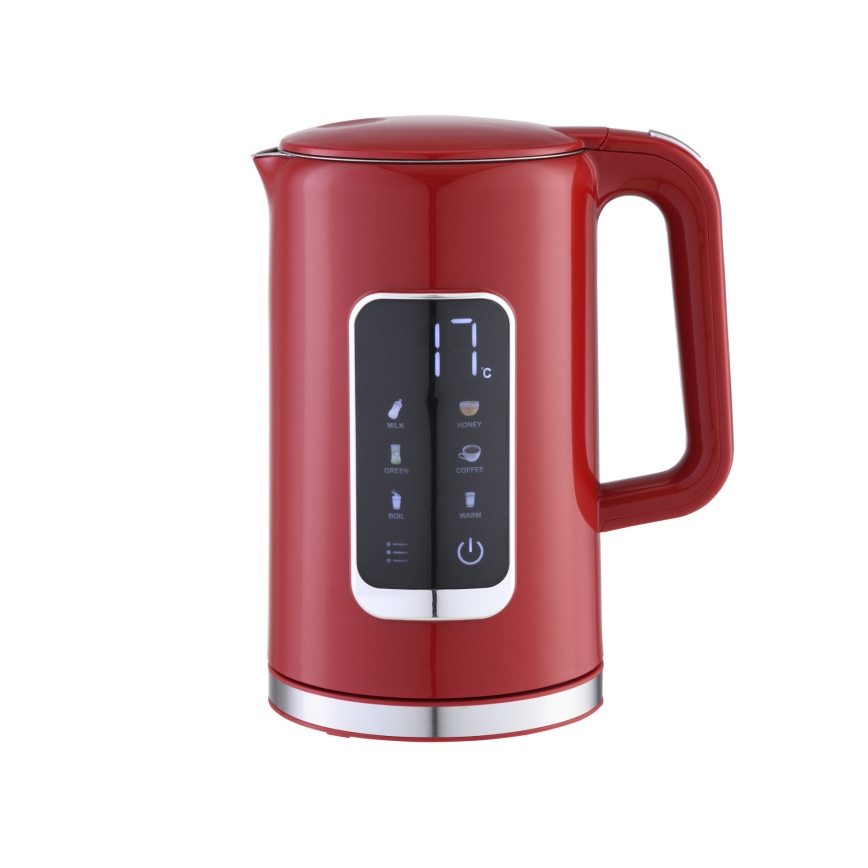Chaleira com visor LCD 1,7 l 2200W/230V vermelho + copo de viagem 450 ml