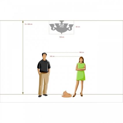 CHIARO - Candelabro suspenso MAGDALENA 12xE27/60W/230V