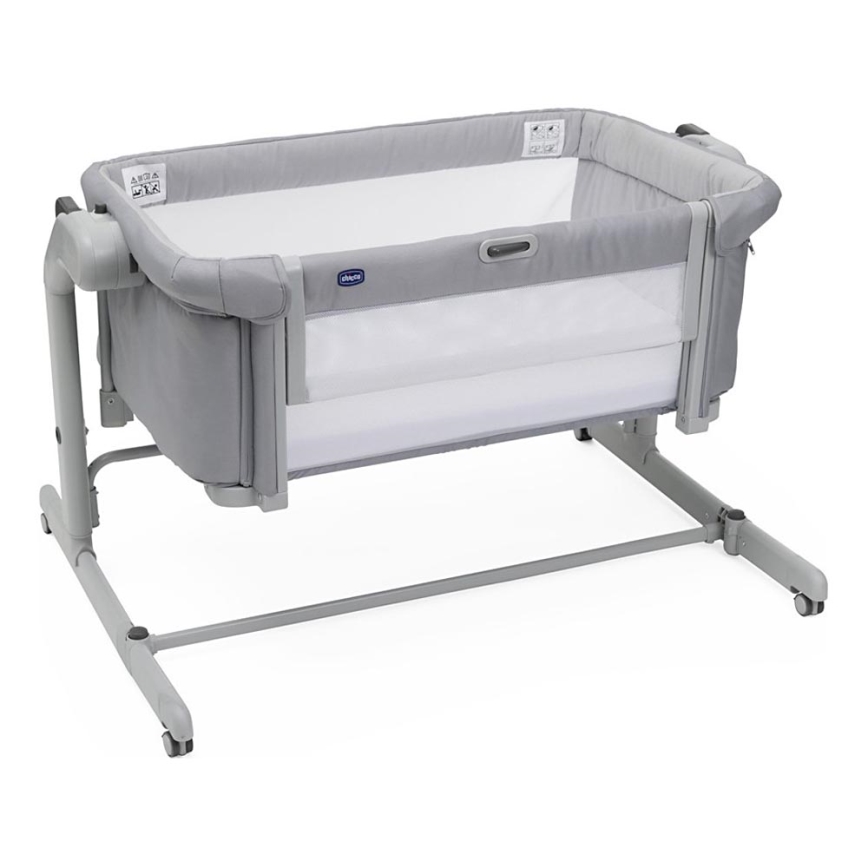 Chicco - Berço infantil 2 em 1 NEXT2ME MAGIC EVO cinza claro