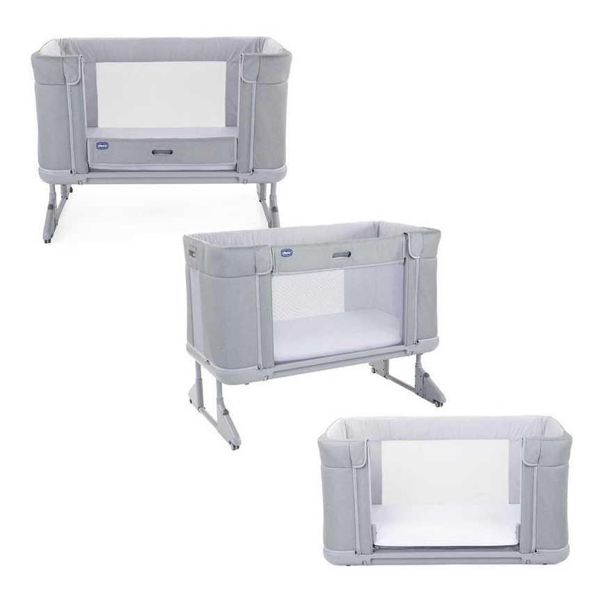 Chicco - Berço para bebés 3em1 3v1 NEXT2ME FOREVER cinzento claro