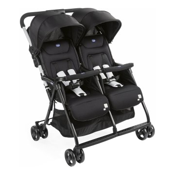 Chicco - Carrinho de bebé para gémeos OHLALA TWIN Black Noite preto