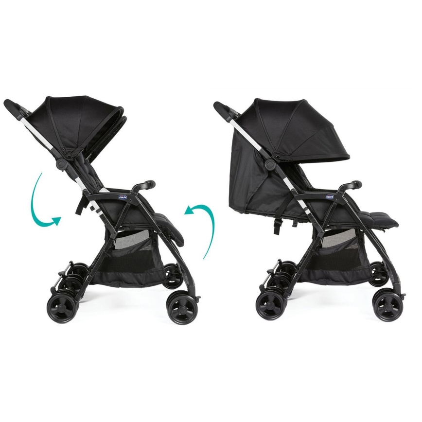 Chicco - Carrinho de bebé para gémeos OHLALA TWIN Black Noite preto