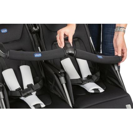 Chicco - Carrinho de bebé para gémeos OHLALA TWIN Black Noite preto