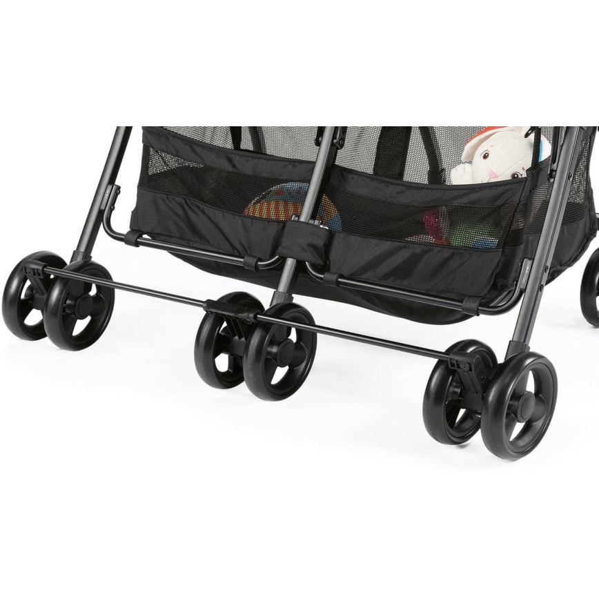 Chicco - Carrinho de bebé para gémeos OHLALA TWIN Black Noite preto