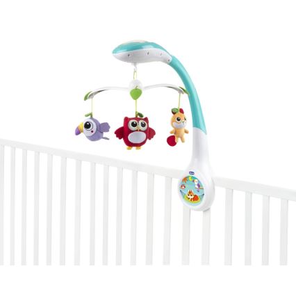 Chicco - Crib telemóvel com projector MAGIC FOREST 3xAA
