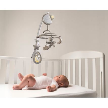 Chicco - Mobil de berço com melodia 3em1 NEXT2DREAMS 3xAA cinzento