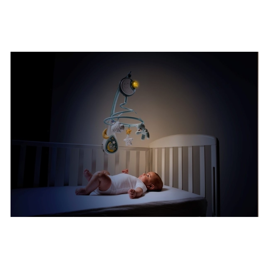 Chicco - Móbile para berço com melodia 3em1 NEXT2DREAMS 3xAA azul