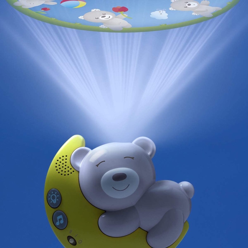 Chicco - Projetor para berço com melodia 3 em 1 NEXT2MOON 3xAA cinza