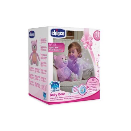 Chicco - Projetor com melodia BABY BEAR 3xAAA rosa