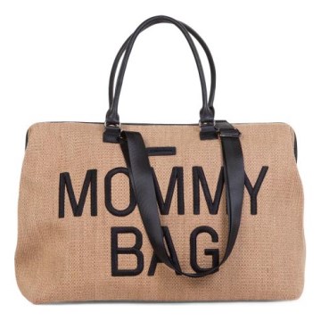 Childhome - Mala de muda da roupa MOMMY BAG RAFFIA LOOK bege