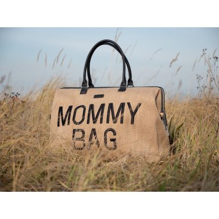 Childhome - Mala de muda da roupa MOMMY BAG RAFFIA LOOK bege