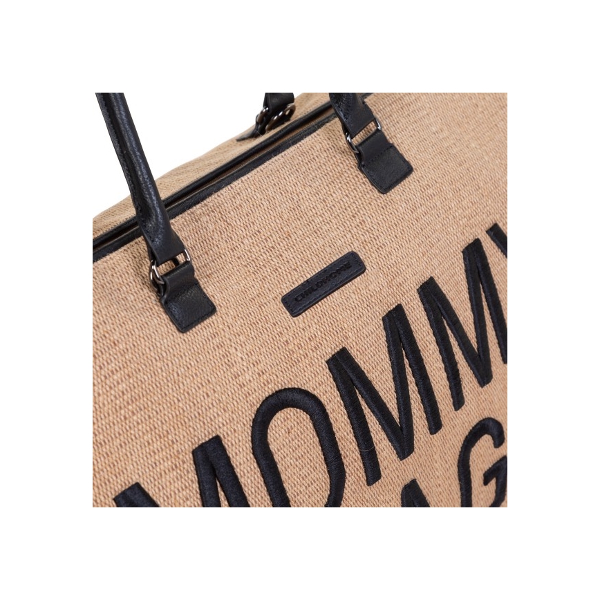 Childhome - Mala de muda da roupa MOMMY BAG RAFFIA LOOK bege