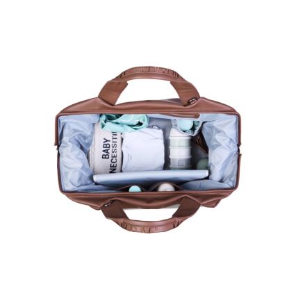 Childhome - Saco de muda da roupa MOMMY BAG LEATHER castanho