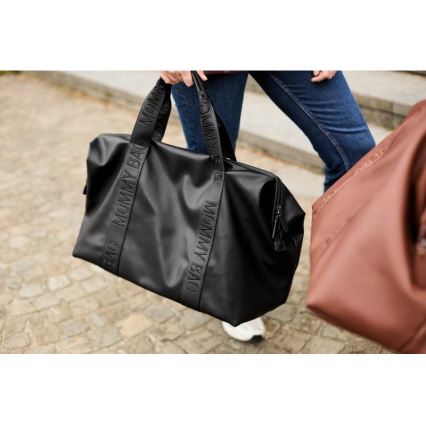 Childhome - Saco de muda da roupa MOMMY BAG LEATHER preto