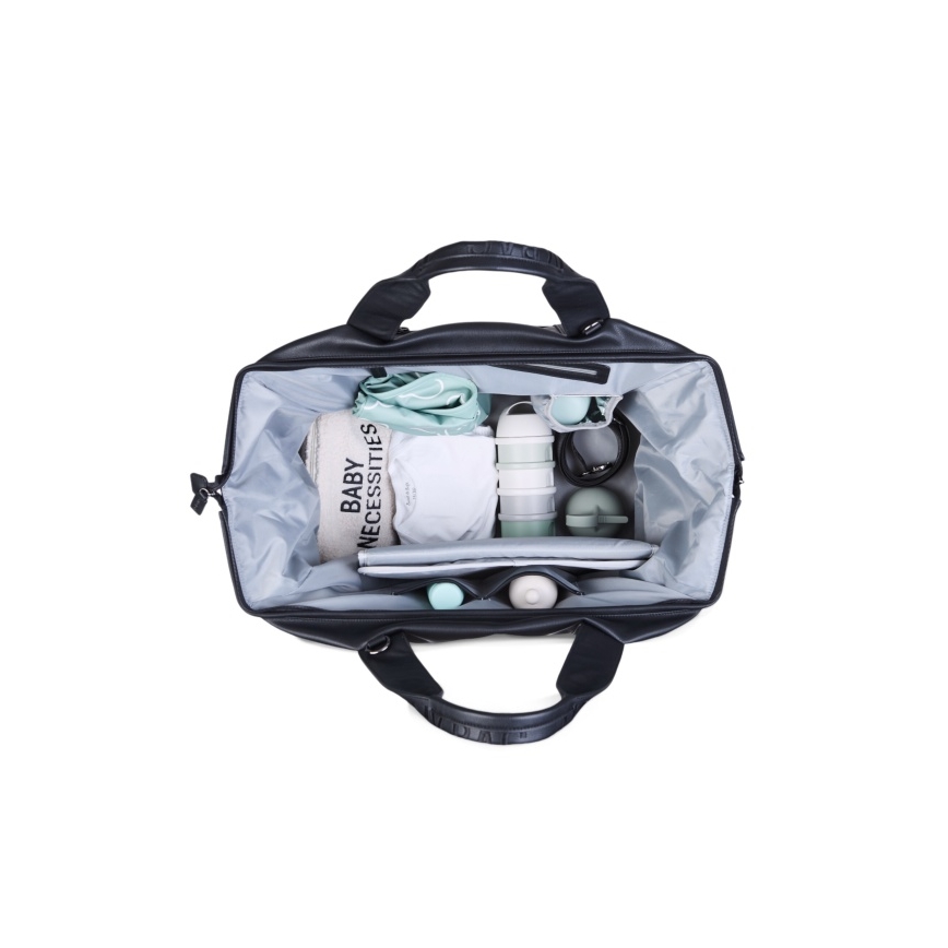 Childhome - Saco de muda da roupa MOMMY BAG LEATHER preto