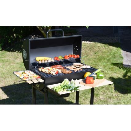 Churrasqueira a carvão preto/ madeira