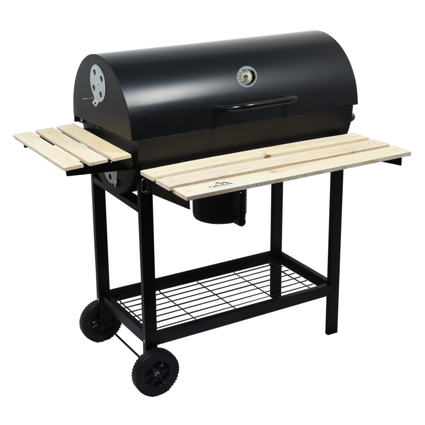 Churrasqueira a carvão preto/ madeira