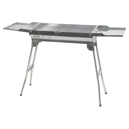 Churrasqueira de carvão vegetal portátil cromado brilhante