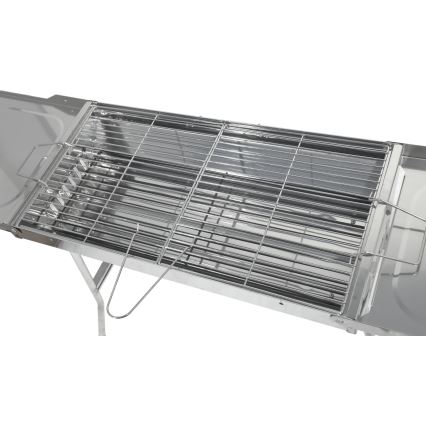 Churrasqueira de carvão vegetal portátil cromado brilhante