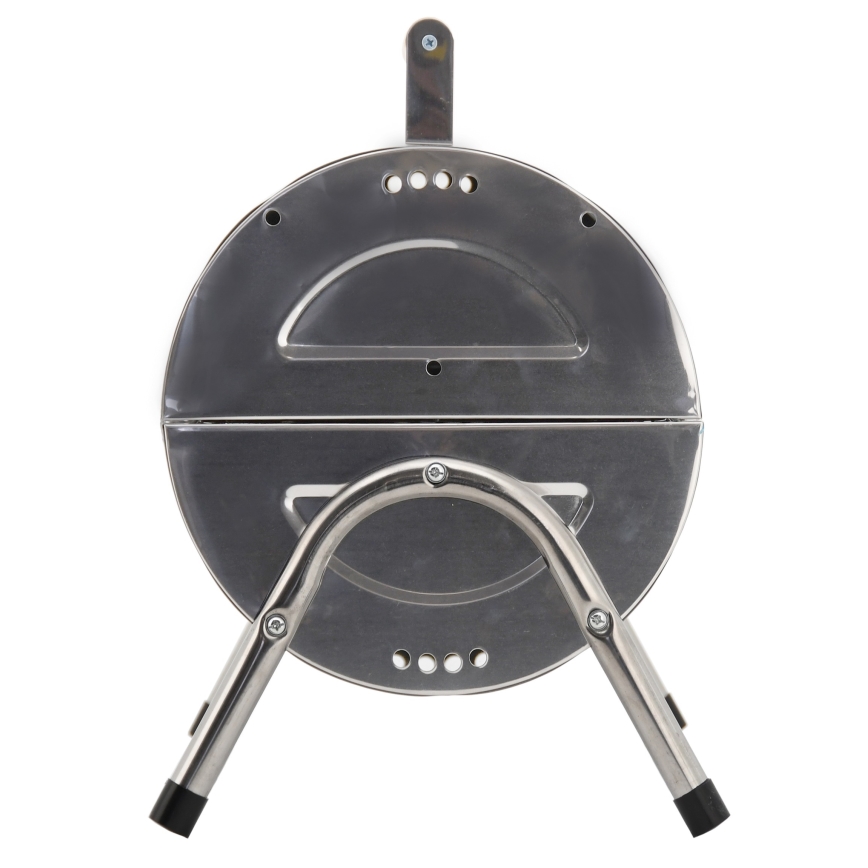 Churrasqueira de carvão vegetal portátil cromado brilhante