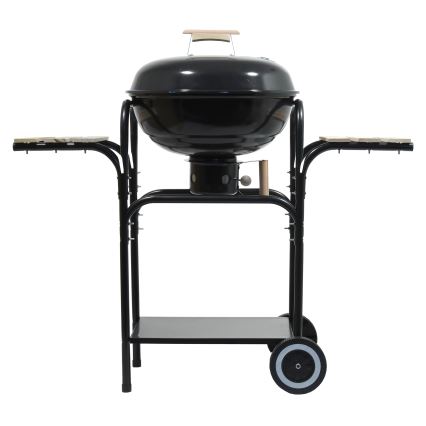 Churrasqueira de carvão vegetal portátil preto/ madeira