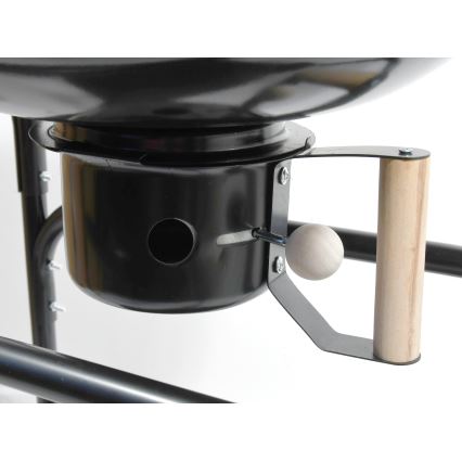 Churrasqueira de carvão vegetal portátil preto/ madeira